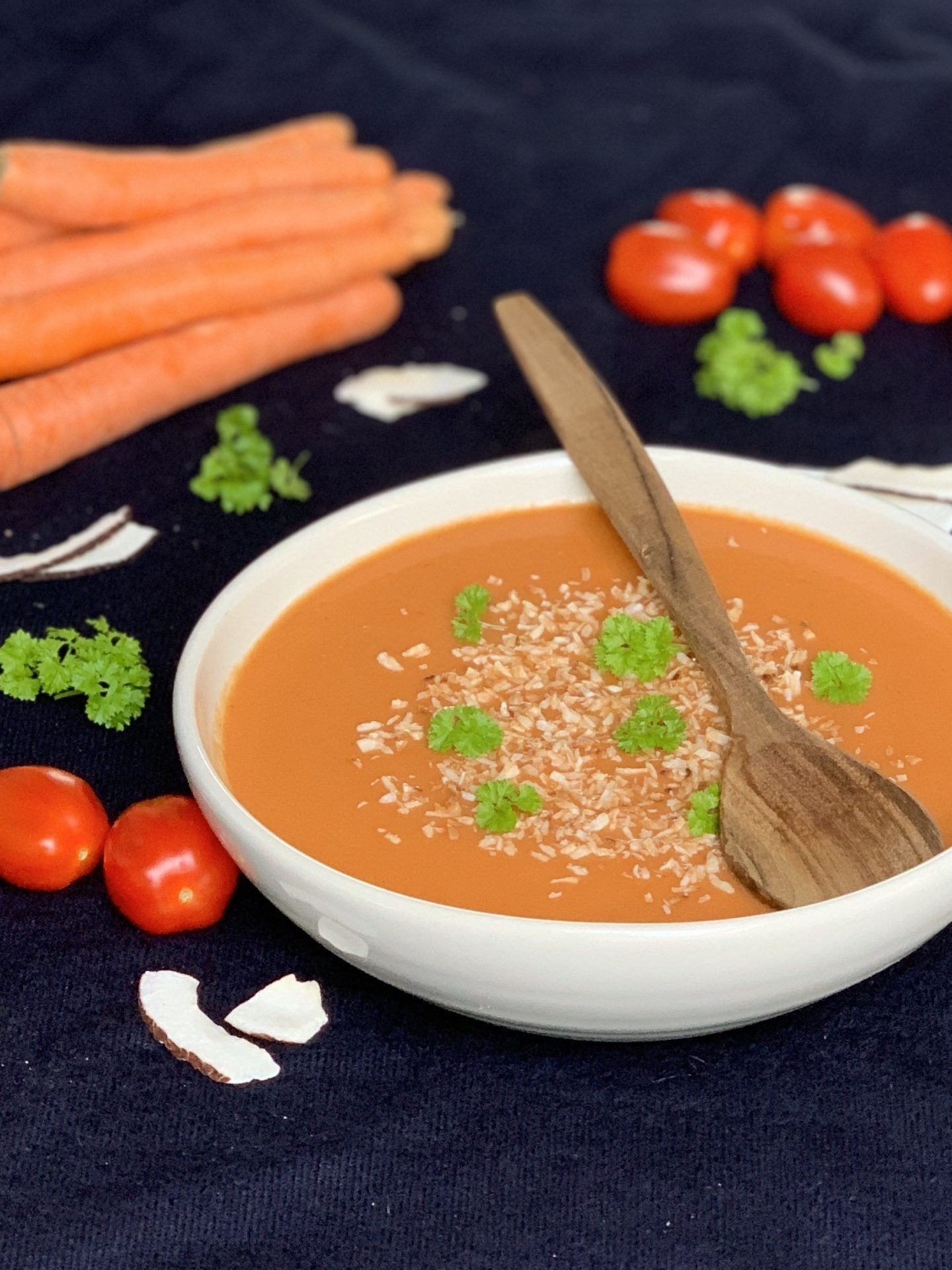 Tomaten-Möhren-Kokossuppe - selbstkreiert